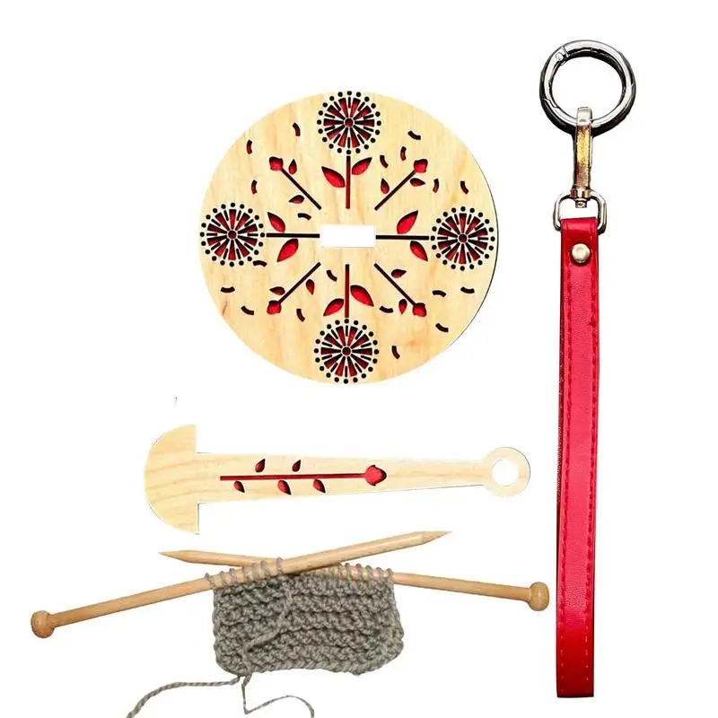 

Держатель для пряжи для вязания, портативный деревянный держатель для пряжи с ремешком на запястье, держатель для предотвращения беспорядка с нитью для одеял, шляп