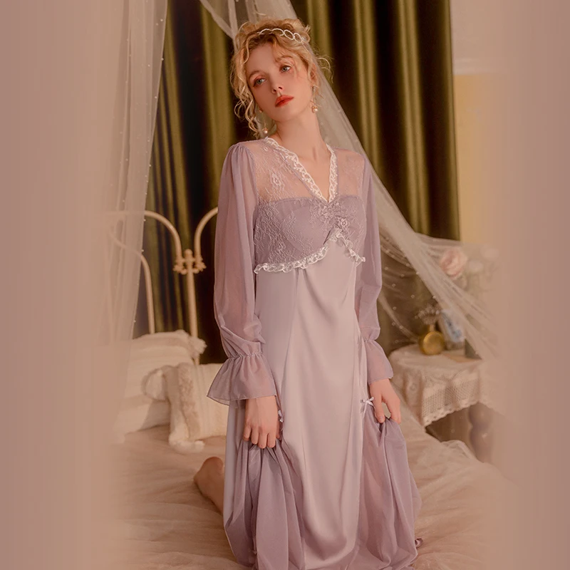 Princess Sleepwear Sexy Beauty Back Ice Silk Temptation Long Dress Romantic With Chest Pad Nightdress Women's Home Clothes