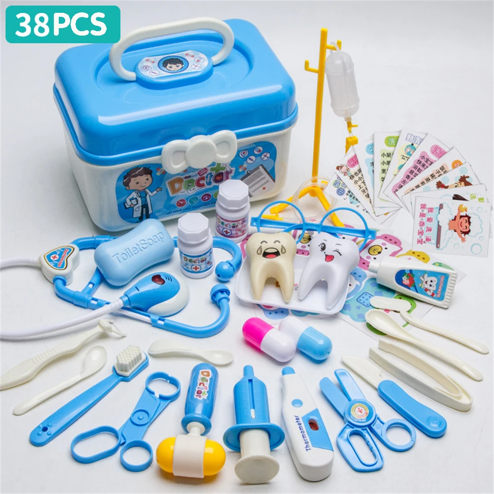 Набор детских игрушек-врачей, симуляция докторского костюма, медицинское оборудование, стетоскоп, Детская игровая коробка для хранения, подарок