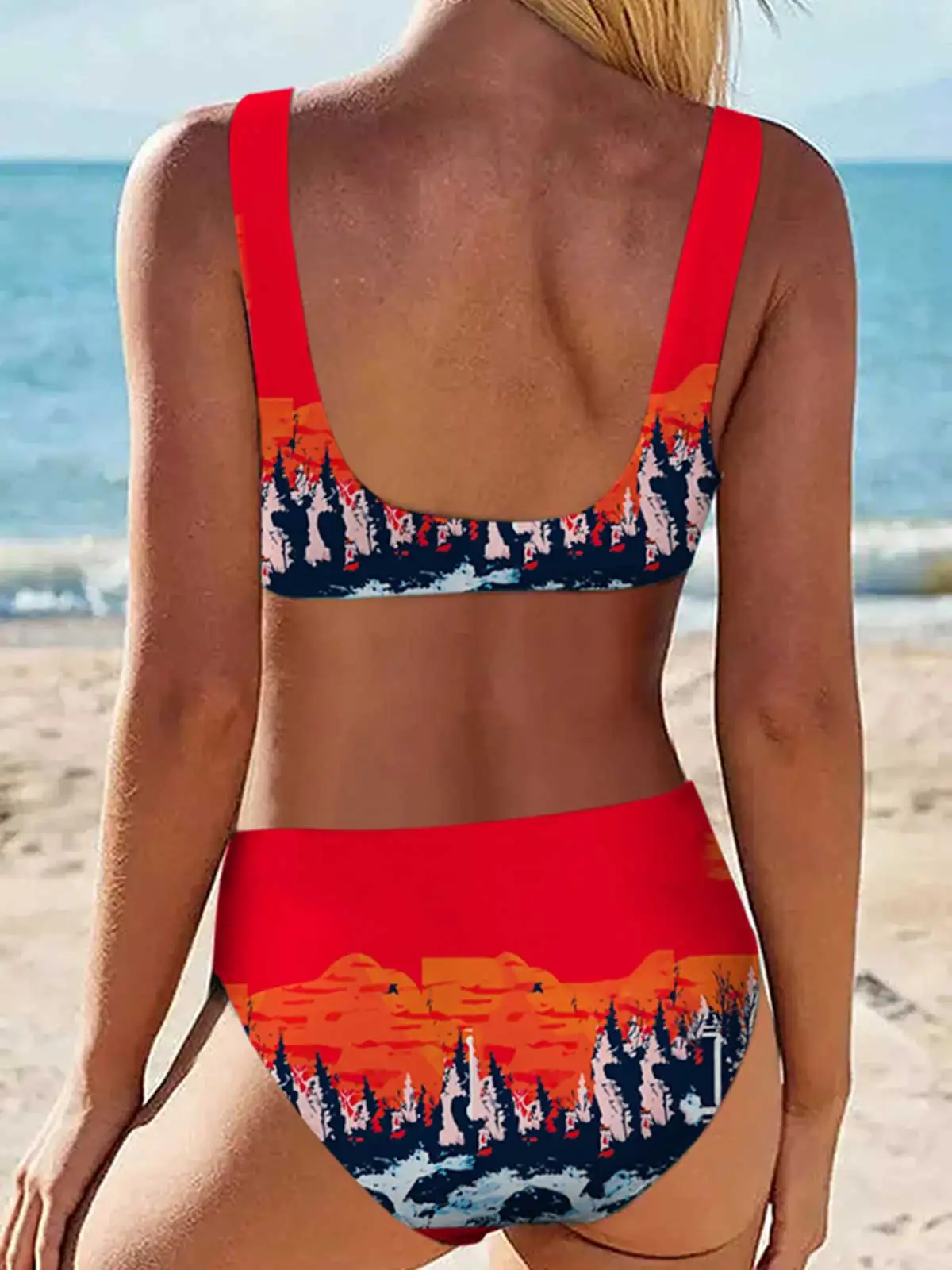 Sexy Drinks Letter Graphic Bikini Set Red Swimwear 2023 Bikinis Swimming Suit For Women Swimsuit Padded Push-up Bikini Set