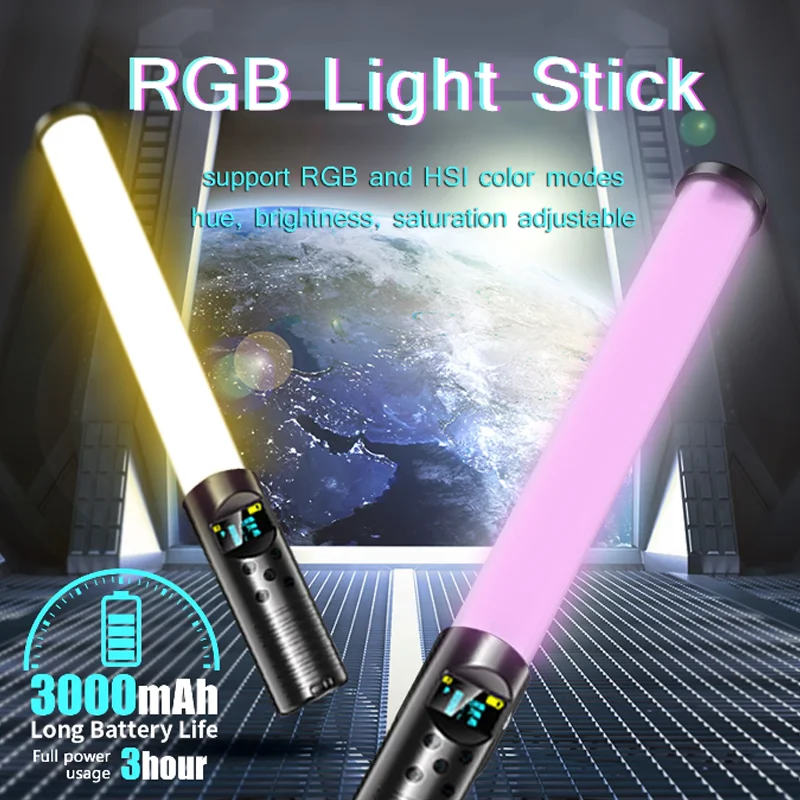 Фото Светодиодная RGB-лампа для вечеринок, трехцветная LED-подсветка, портативный светильник для фотосъемки и видеосъемки. №2