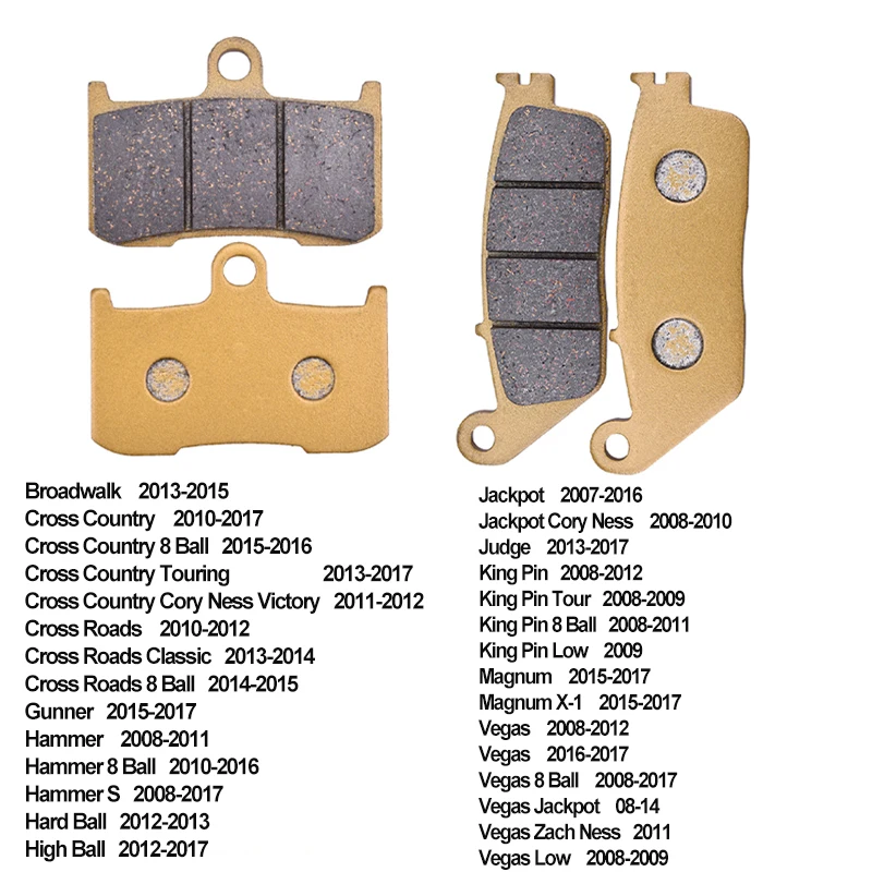 

Мотоциклетные тормозные колодки для VICTORY Broadwalk Cross Country Touring Cross Roads 8 Ball Hammer 8 Ball Vegas Jackpot 2017 2016 2015