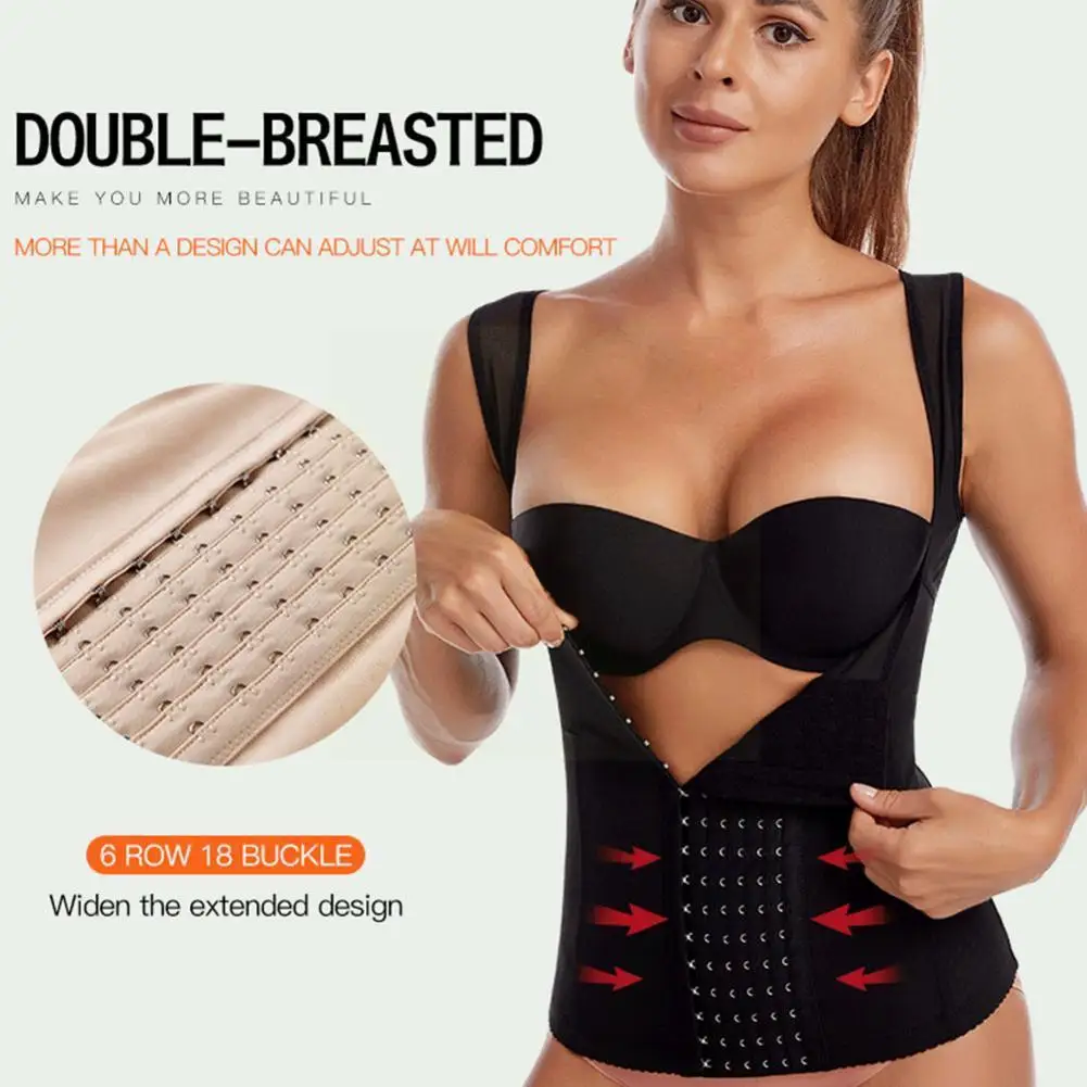 

Women Girdle Posture Corrector Waist Buttoned Shapewear Shapers Underwear Breathable Back Seamless Lightweight Slimming Cro O6r4