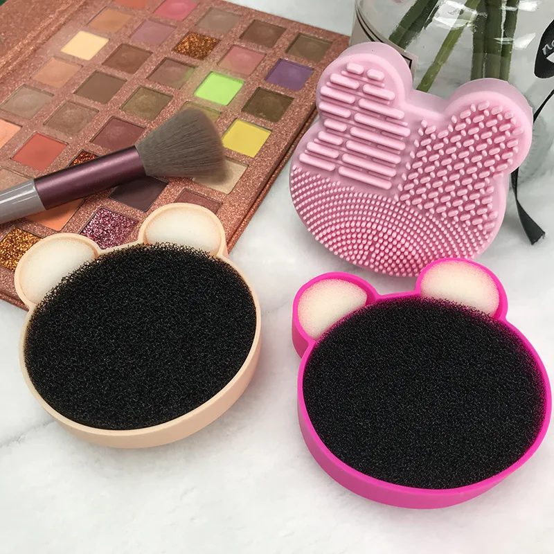 Creative Makeup Brush Cleaner Washing Pad Cleaning Mat Cosmetic Universal Make Up Tool Scrubber Box Beauty |