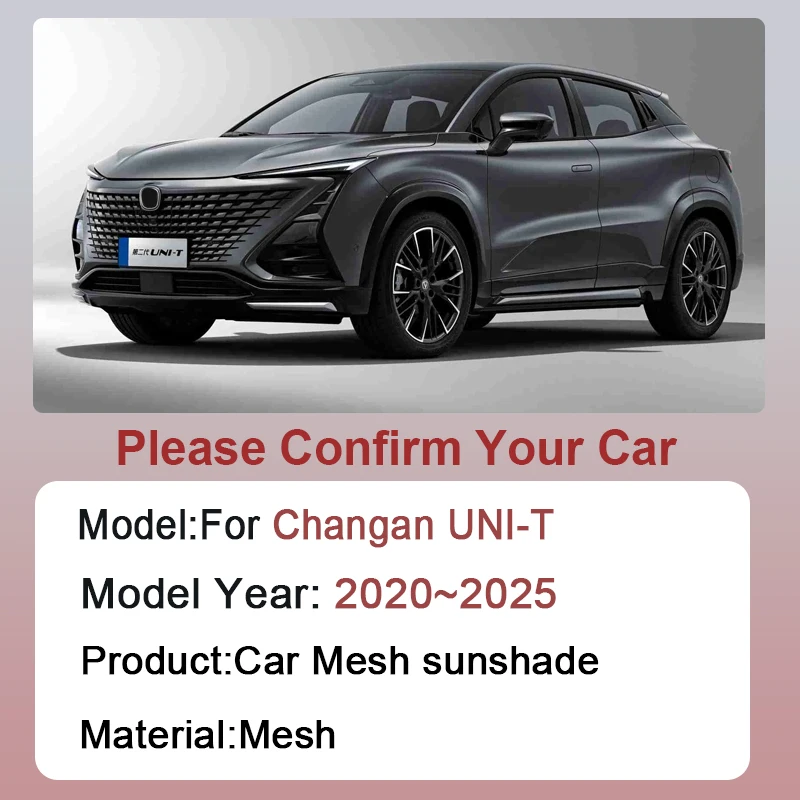 Фото Автомобильный сетчатый солнцезащитный козырек для Changan UNI-T, аксессуары UNIT 2020 2021 2022 2023 2024 2025, магнитный оконный солнцезащитный козырек, наклейки на шторы №2