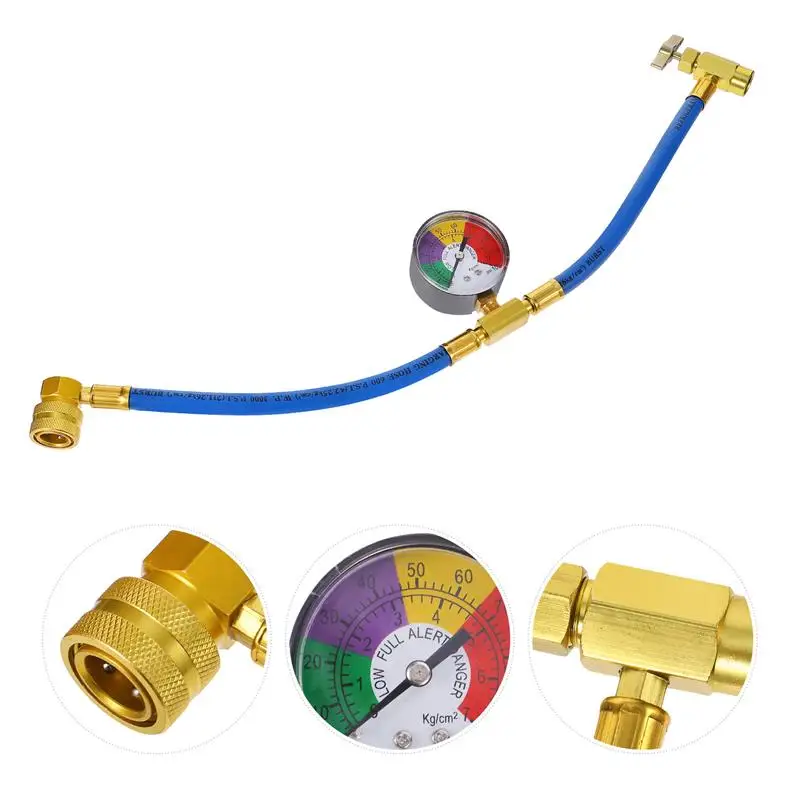 

Recharge Kit Ac Refrigerant 134A R134A Hose R Car Pro A C Gauge