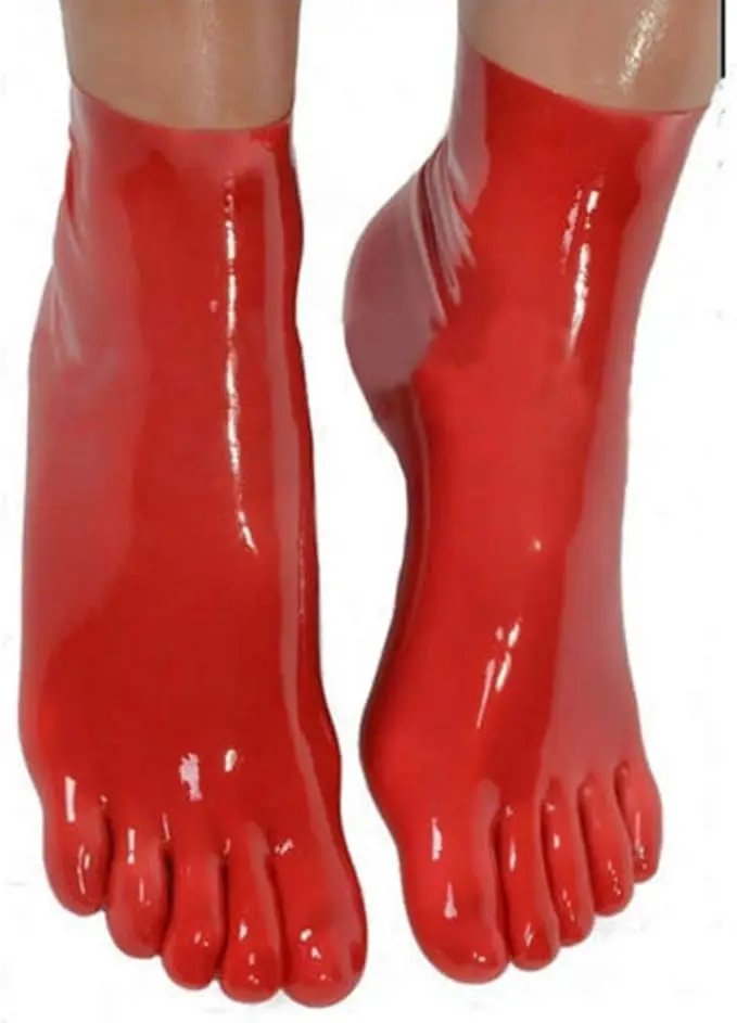 Молдинговые латексные короткие носки с 5 пальцами фетиш унисекс резиновые