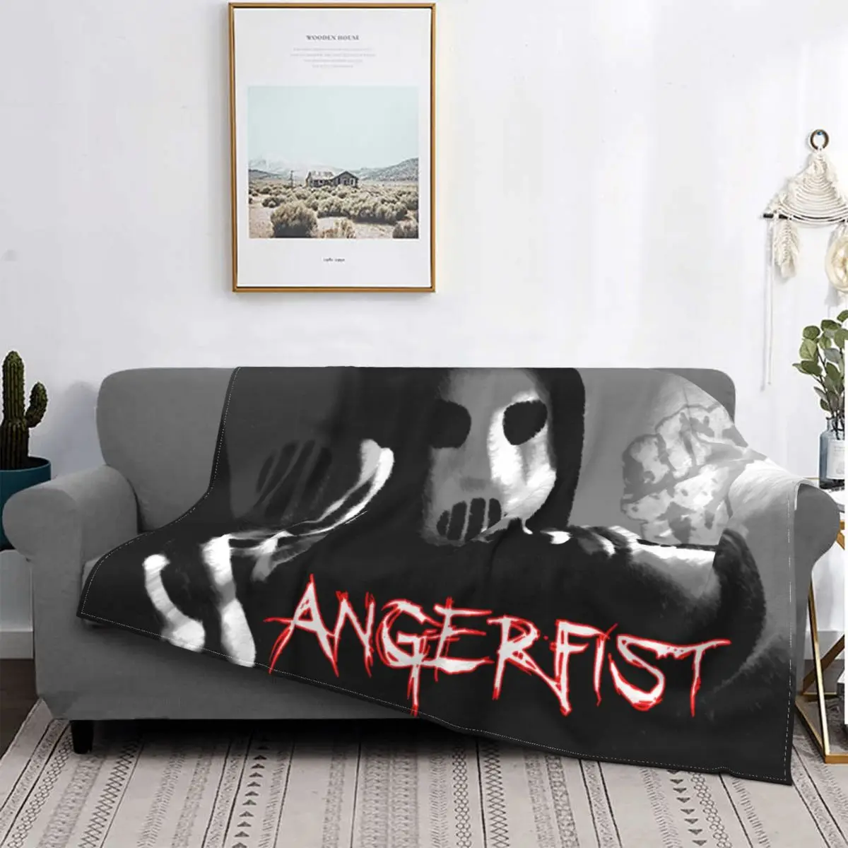 

Angerfist-Manta a cuadros para cama, manta de lana, Pug, 110, 150