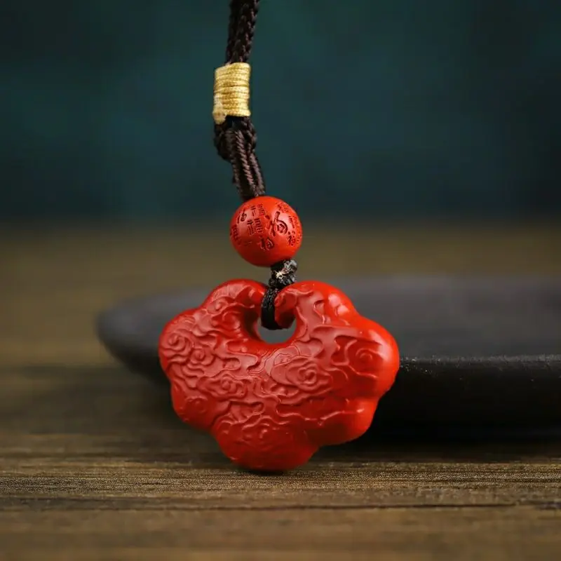 Киноварь Благоприятный Кулон С Облачным Замком Доброе Желание Высокое