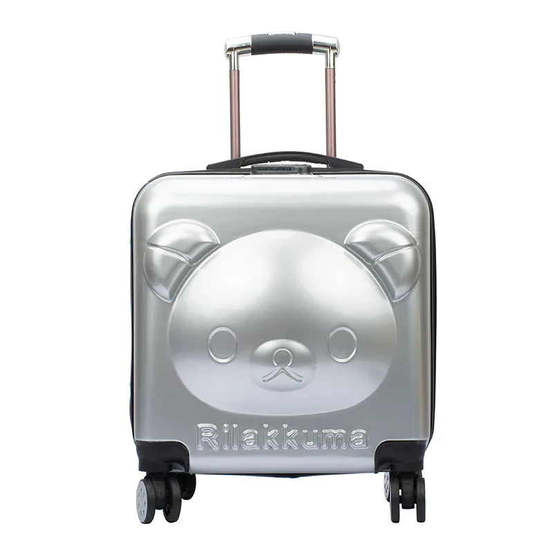 3d Stereo 18/20 Inch Cute Bear Suitcase, Student Children Cartoon Universal Wheel Password Trolley Case