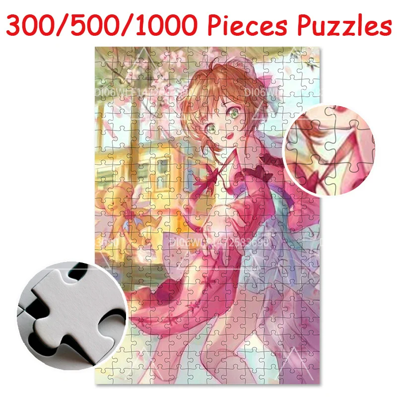 

Jigsaw Puzzle Toy Bandai Anime Variety Sakura Cartoon Poster 300/500/1000PCS Wooden Puzzle Children Adult Educational Toys Game