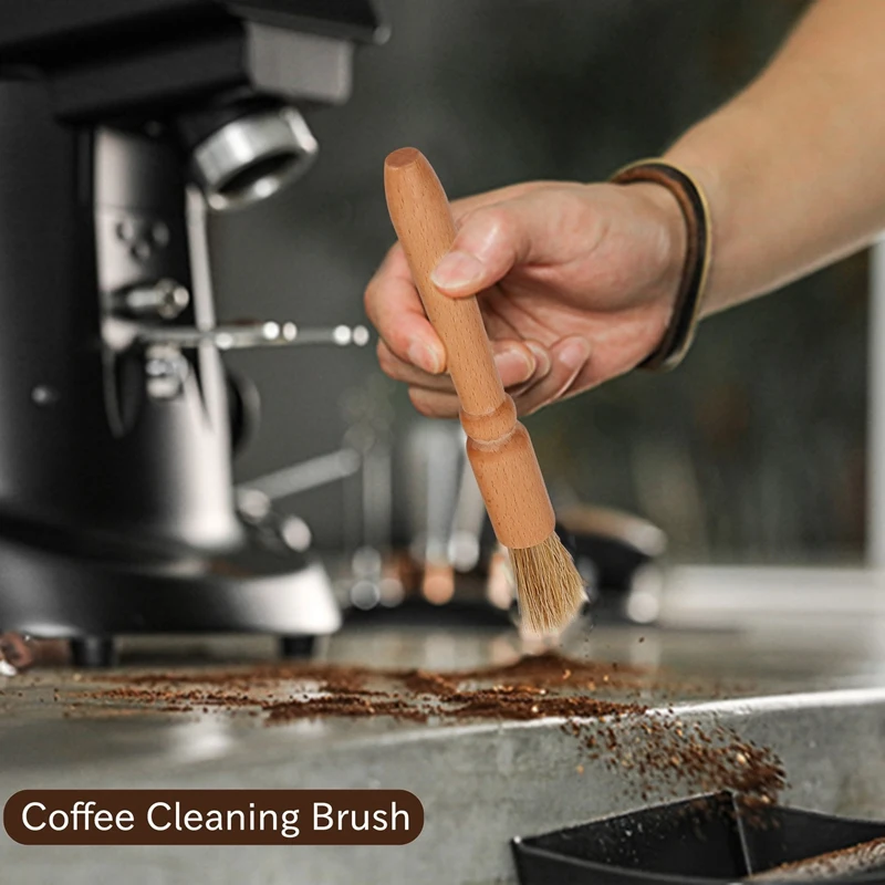 Щетка для кофемашины с ложкой и вставкой из нержавеющей стали диаметром 58 мм