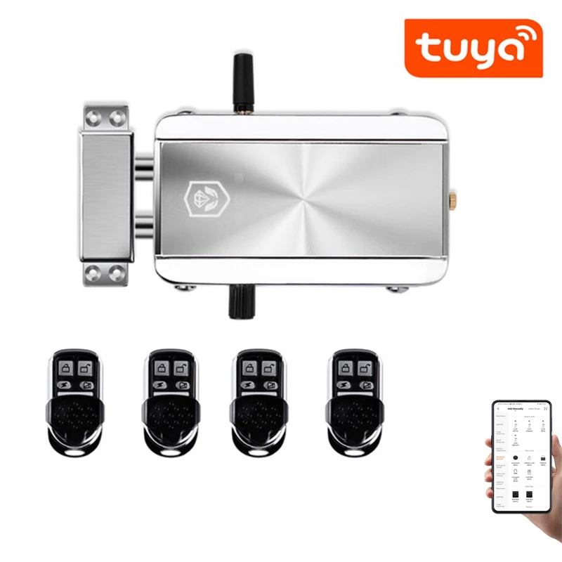 

Wireless Keyless 433MHz Remote Control Lock Tuya APP WiFi Control Smart Invisible Electric Motor Lock Anti-theft