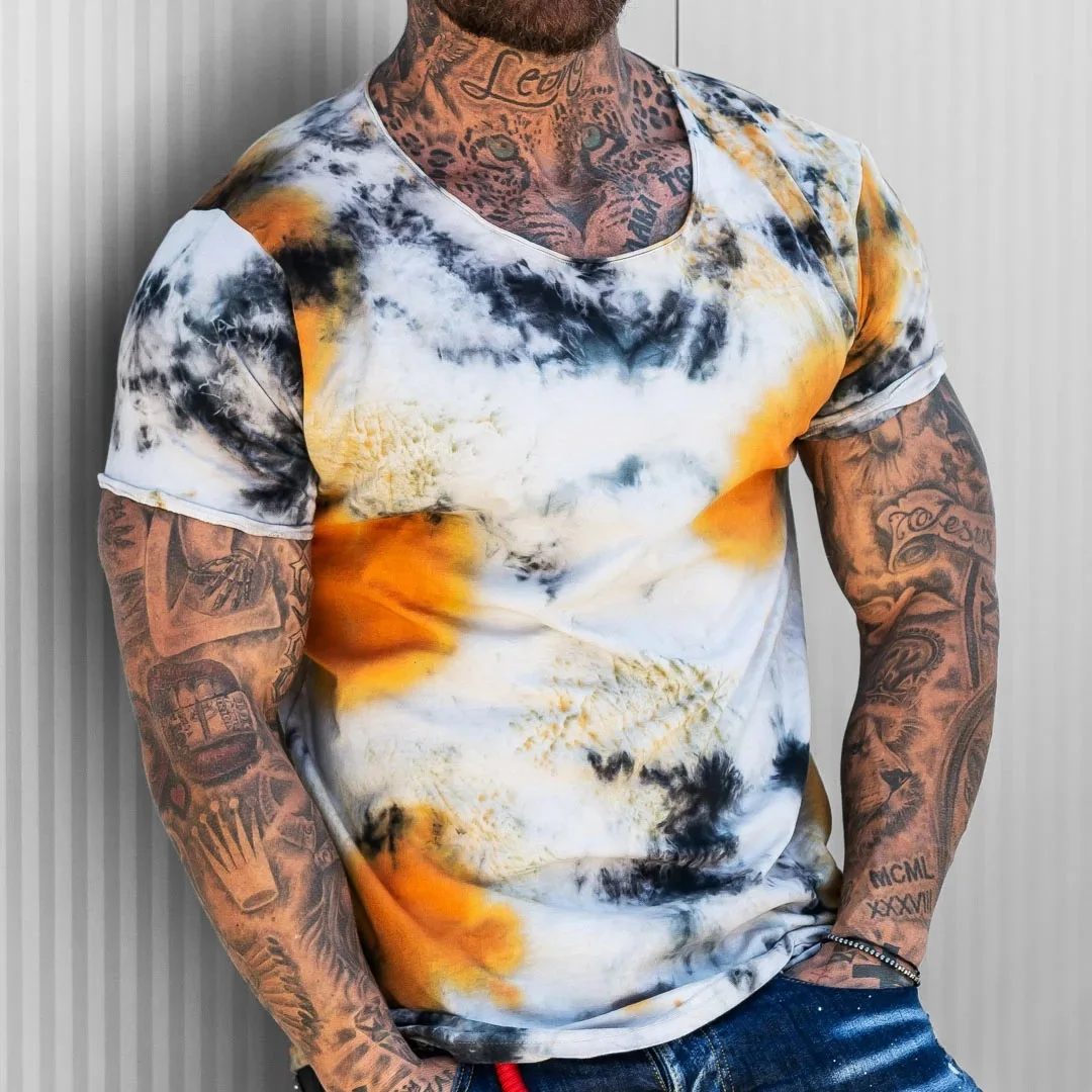 

Korean Fashion Men T-Shirts 3d Printing Tops Graffiti Funny Costume Summer Short T Shirt Male for 18+ Clothing O-Neck Loose Tee