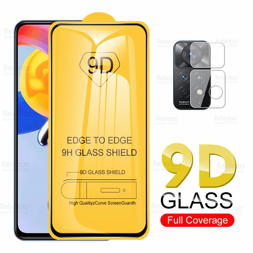 

9D клейкое закаленное стекло для камеры Xiaomi Redmi Note 11 Pro 5G, защита экрана Redme Note11 4G 11S 11Pro, защитная пленка для телефона