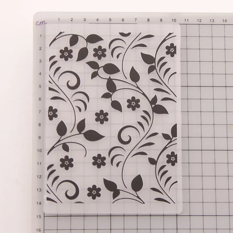 Листья и цветы Фон Пластиковые фотообои шаблоны формы для изготовления карт