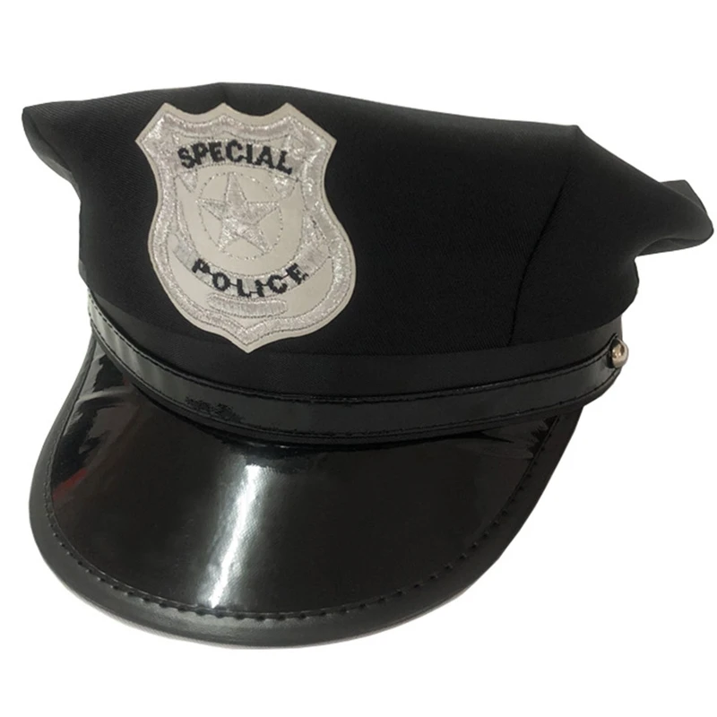 

Fashion Police Hat Octagonal Hat Stage Show with Badge Military Hat Stage Performance for Masquerade Party
