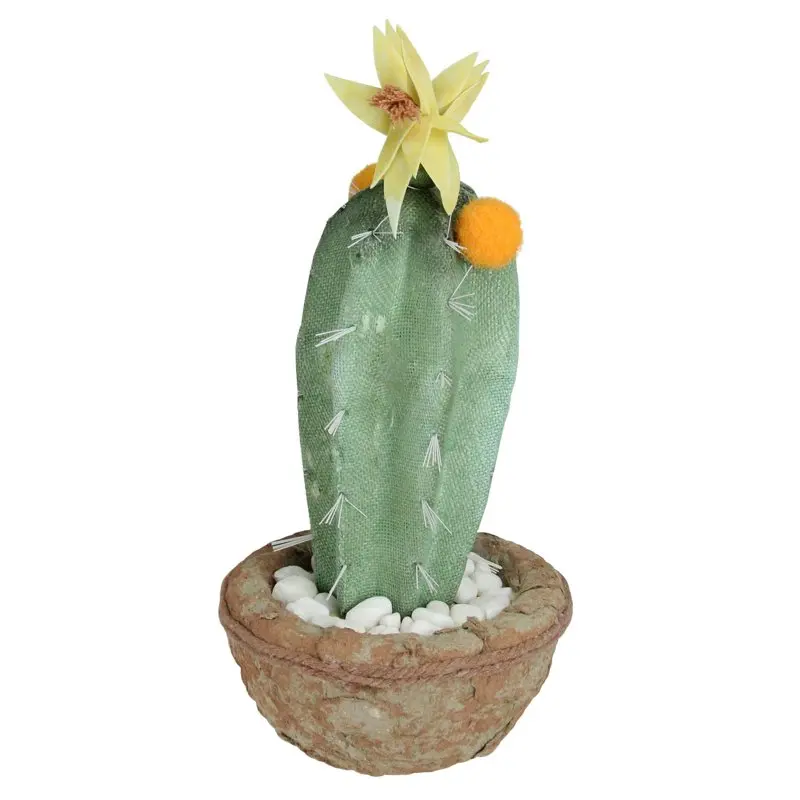 

Southwestern Style Green Potted Artificial Cactus with Flowers