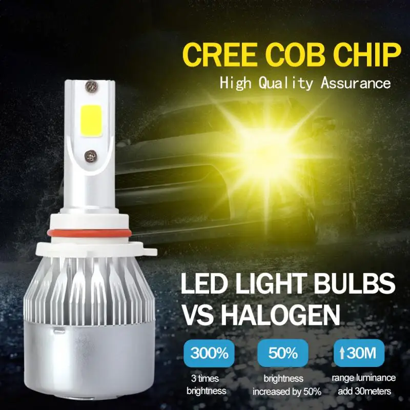 

2PCS LED Headlight Bulb H7 LED Car Light H4 LED 880 H11 HB3 9005 HB4 9006 H13 6000K 72W 12V 8000LM Car Headlight Energy Saving