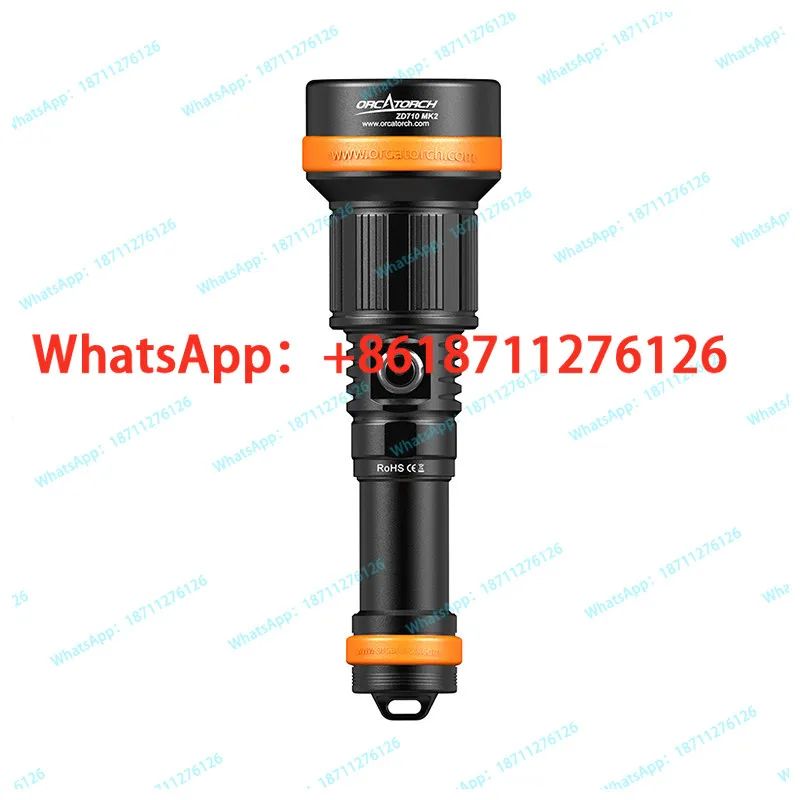 Фото Подводный фонарь OrcaTorch Orca ZD710 MK2 с регулировкой фокуса, лазерный, на аккумуляторе 21700 №1