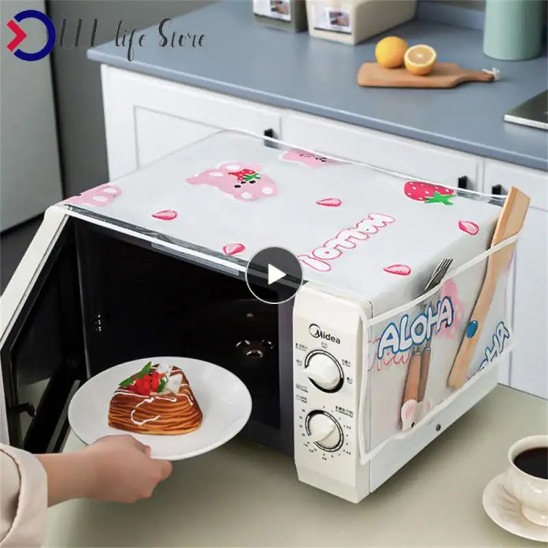 

Oil Proof Microwave Dust Cover Waterproof Beautiful Refrigerator Cover Dustproof Dust Proof Printed Microwave Dust Cover
