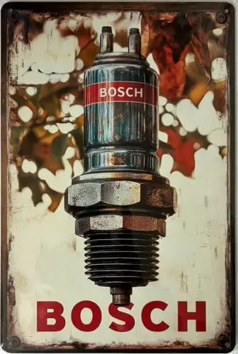 

H1, Свечи зажигания Bosch, винтажная, металлический знак, ! Алюминий