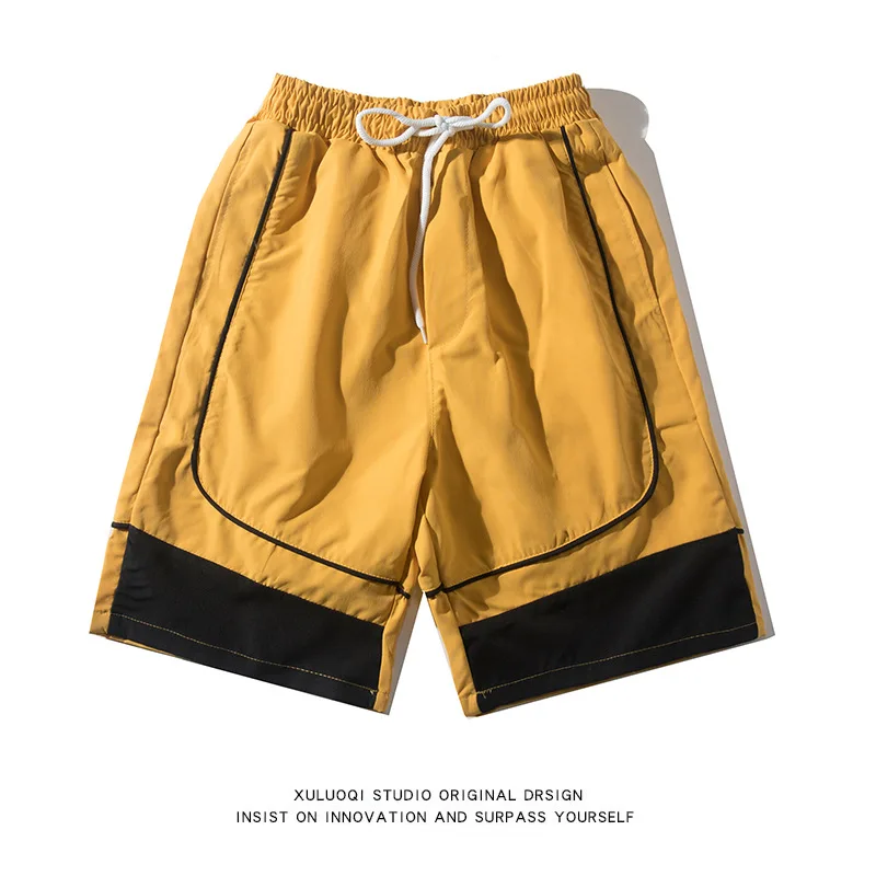 

Summer new thin men's shorts casual five-point pants color matching loose straight quick-drying sports pants beach pants men