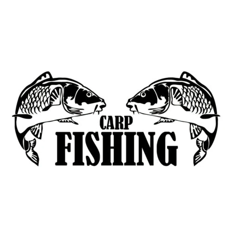 

17.9cm*8.1cm Creativity Interesting Carp Fishing Animal Vinyl Car Styling Stickers Decals Decor Sunscreen Waterproof