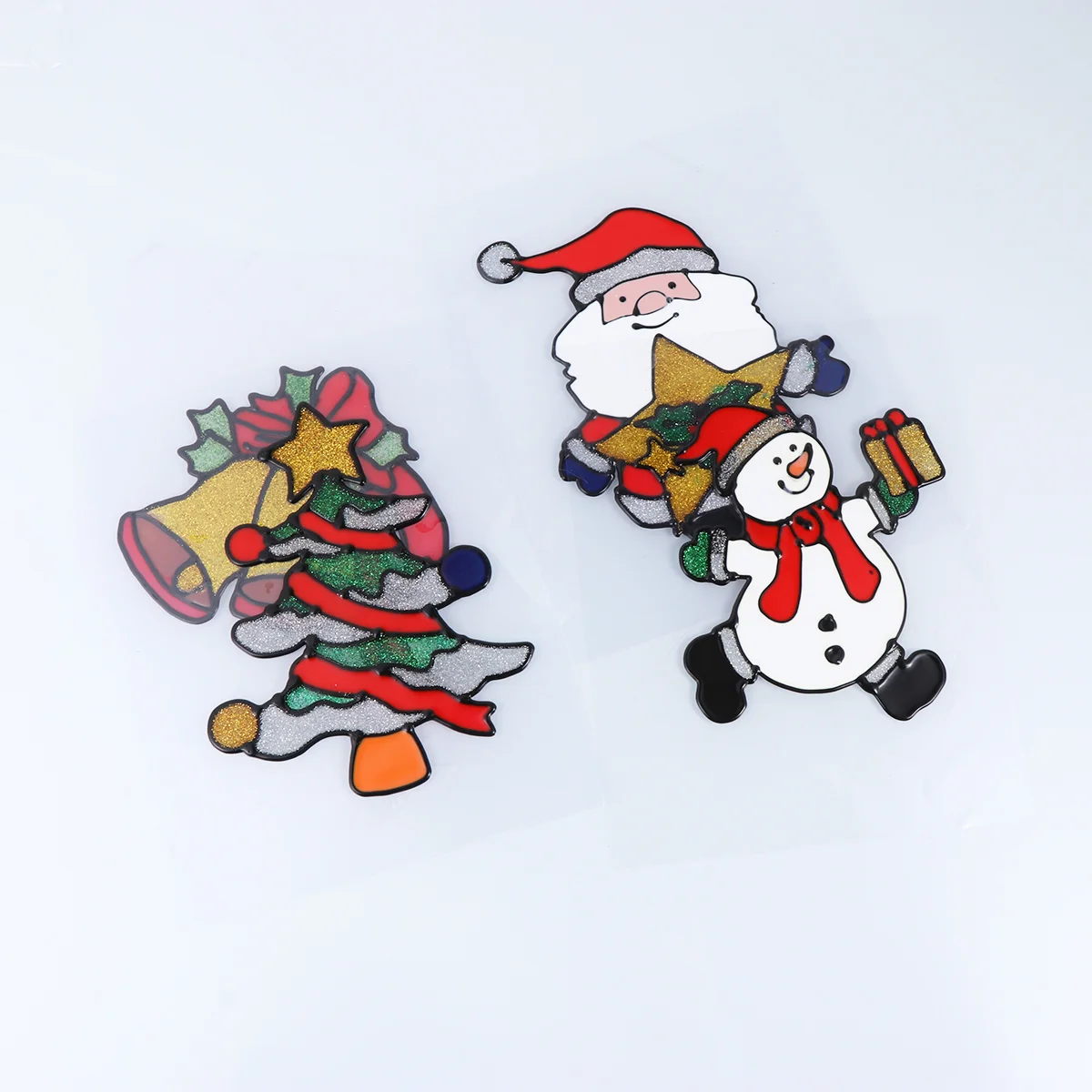 

4pcs Christmas Cling Decals Xmas Window Sticker Holiday Showcase Window Decor Window Winderland Sticker Christmas Window Clings