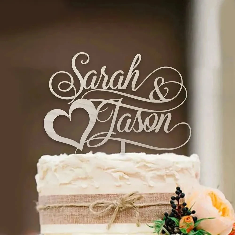 

Custom Rustic Wreath Initials cake topper wedding Cake topper Calligraphy initial letters Personalized Monogram Cake Topper