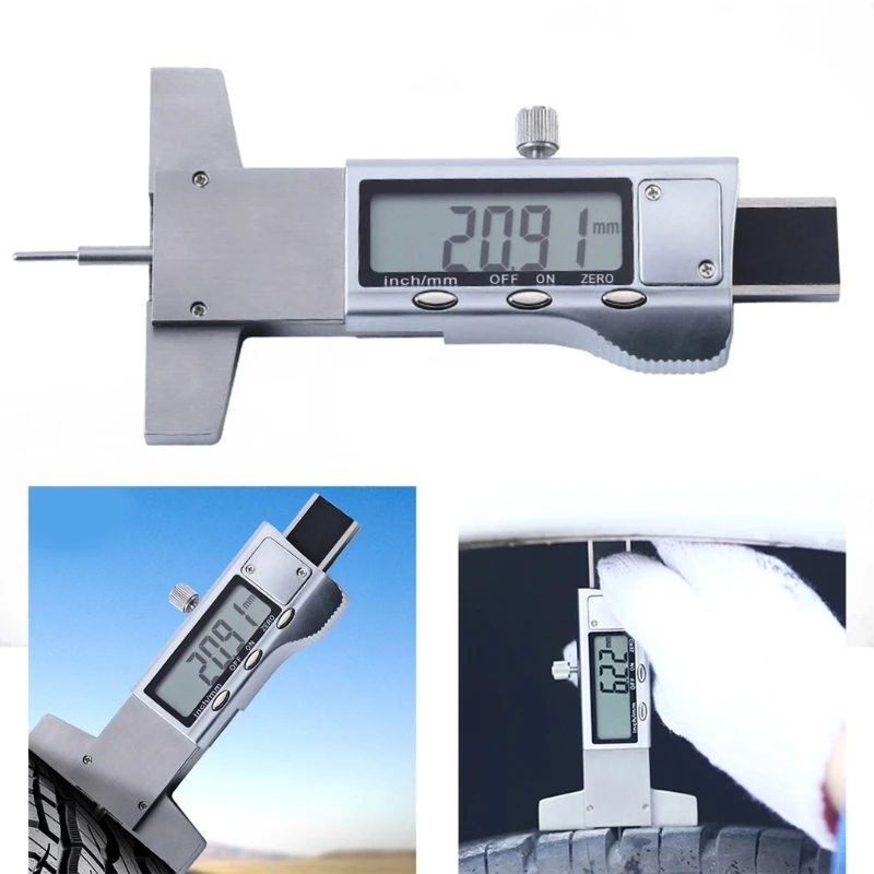 

Digital Tire Tread Depth Gauge LCD-Display Tread Checker Inch/MM- Conversion Tire Thread Measuring Gauge