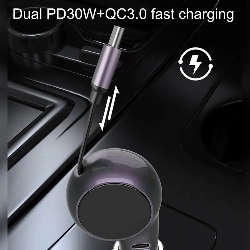Ładowarka samochodowa typu C Wielofunkcyjny adapter do superszybkiego ładowania Podwójny super ładowarki PD30W w samochodzie tabletu
