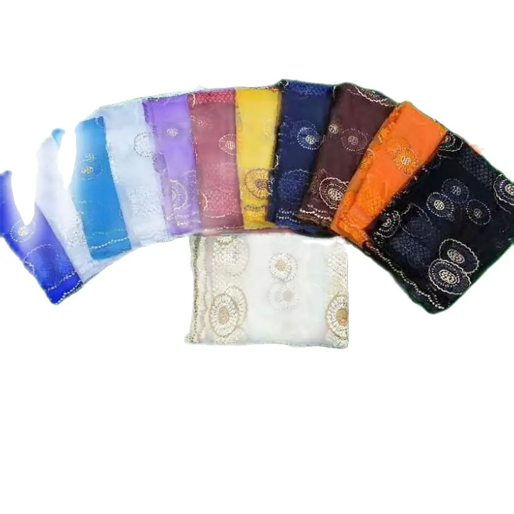 2023 on sale cheap many good design shawls Hot Sale Fashion Muslim African Women Dubai Scarf Big Size Embroidery voile splicing