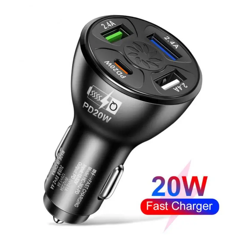 

Автомобильное зарядное устройство с 3 USB-портами, 20 Вт