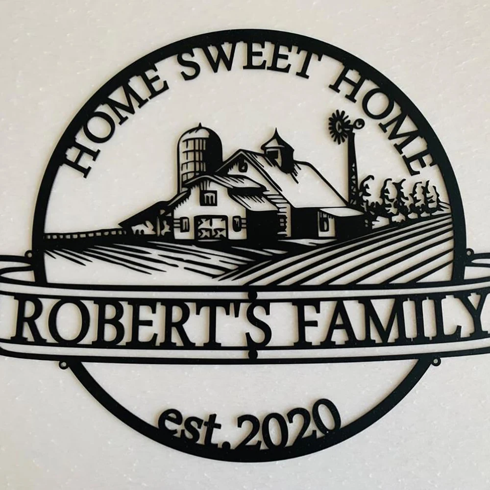 Милый домашний СЕМЕЙНЫЙ Знак персонализированный знак фамилия металлическая