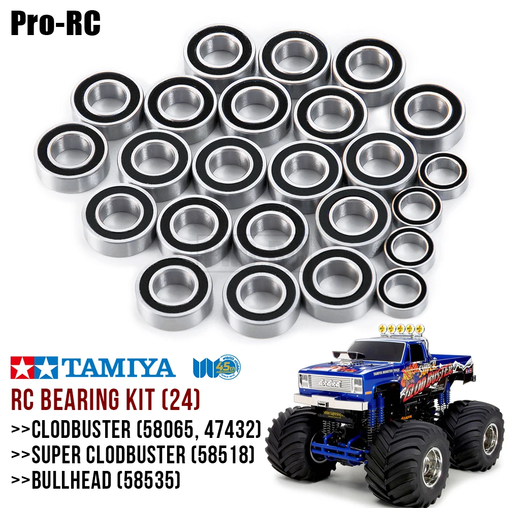 

24pcs Complete Ball Bearings Kit For Tamiya Super Clodbuster Bullhead RC Car Parts