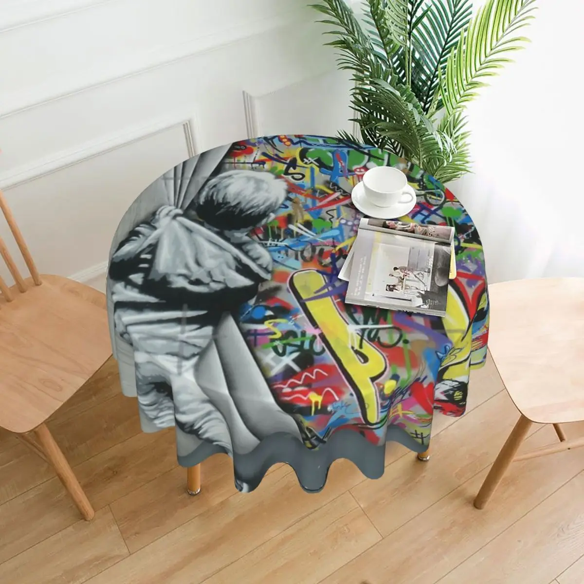 

За занавеской-Мартин Whatson скатерть диаметром 60 дюймов 152 см устойчивый к морщинам защитный стол для дома/улицы