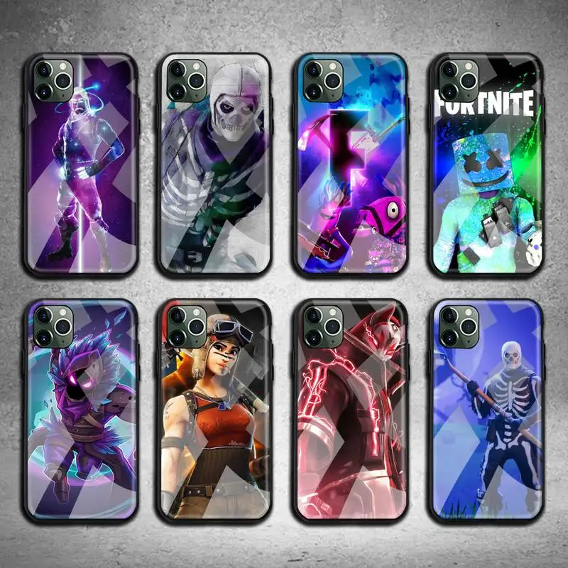 

Battle Royale Game Fortnitees Phone Case Tempered Glass For iPhone 13 12 11 Pro Mini XR XS MAX 8 X 7 6S 6 Plus SE 2020 cover