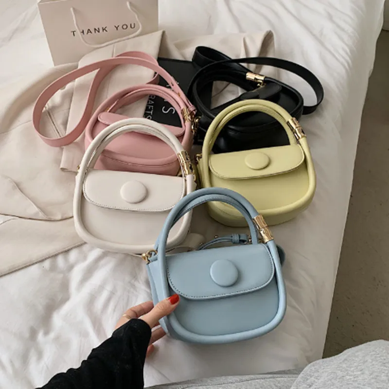 Brand Designer Mini PU Leather Crossbody Bags for Women 2023 Simple Fashion Shoulder Tote  Lady Luxury Handbags and Purses