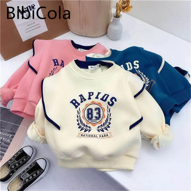 

2022 Autumn New Baby Long Sleeve Sweatshirt Cartoon Bear Print Children Cotton Casual Sweatshirt Loose Boys Girls Cute Pullover