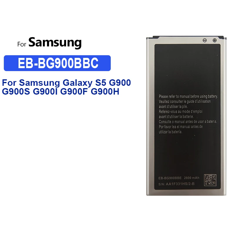 Аккумулятор для Samsung Galaxy S5 SM G900 G900S G900I G900F G900H 2800 мАч стандартная сменная батарея EB