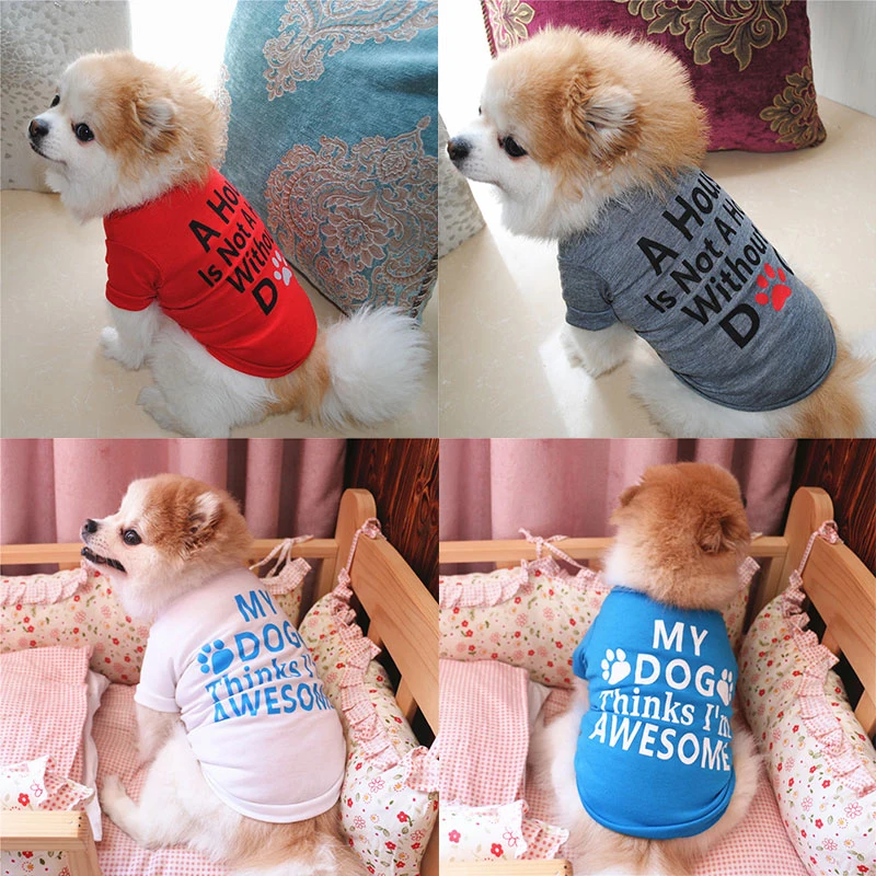 

Summer Dog Vest Pet Cat Shirts Coat Puppy Vests Cotton Clothing For Chihuahua French Bulldog Costumes Dog Clothes Teddy Shirt