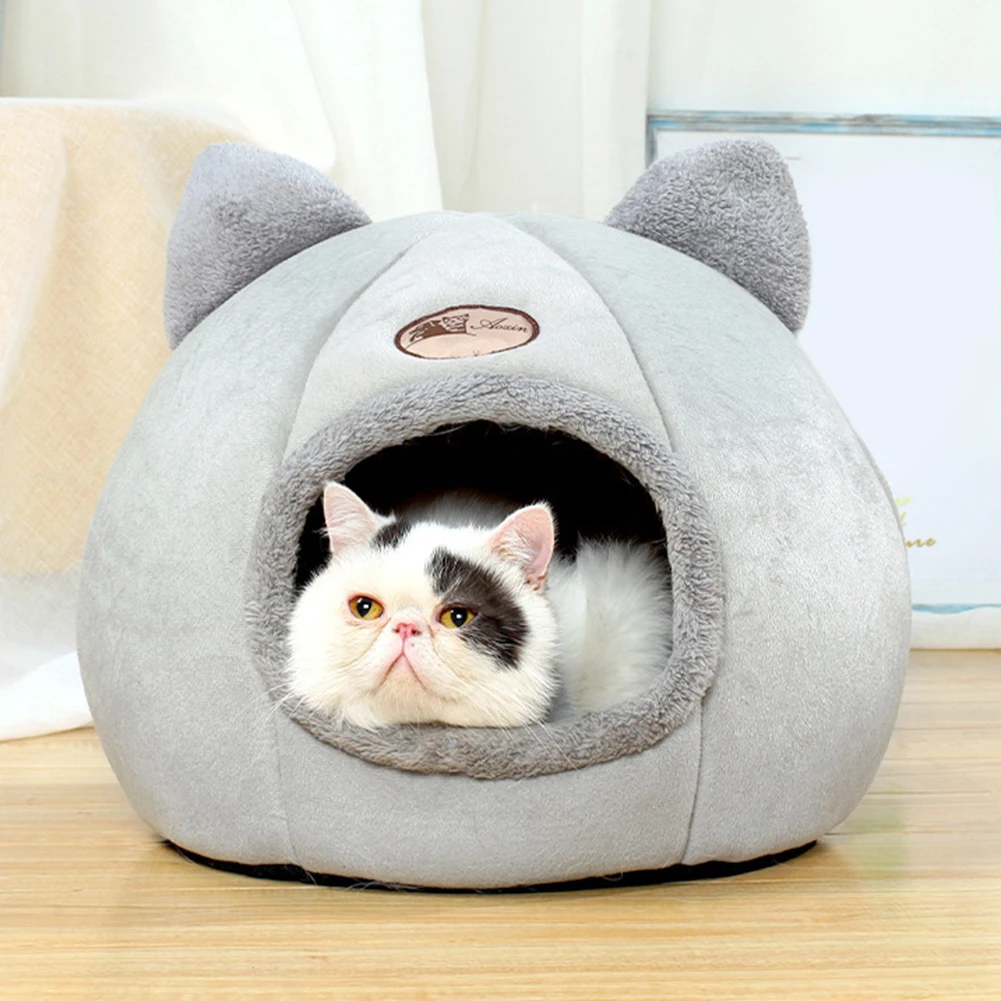 

Small Cat Winter Comfort Gate House In Accessories Cozy Bed Little Dog Cave Indoor Pets Basket Beds Mat Products Tent Warm