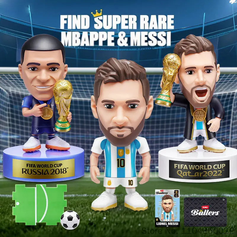 Фото Новая коллекционная миниатюрная фигурка футболиста ZURU 2026 FIFA World Cup Ballers в слепой коробке: Месси, Мбаппе, с аксессуарами №3