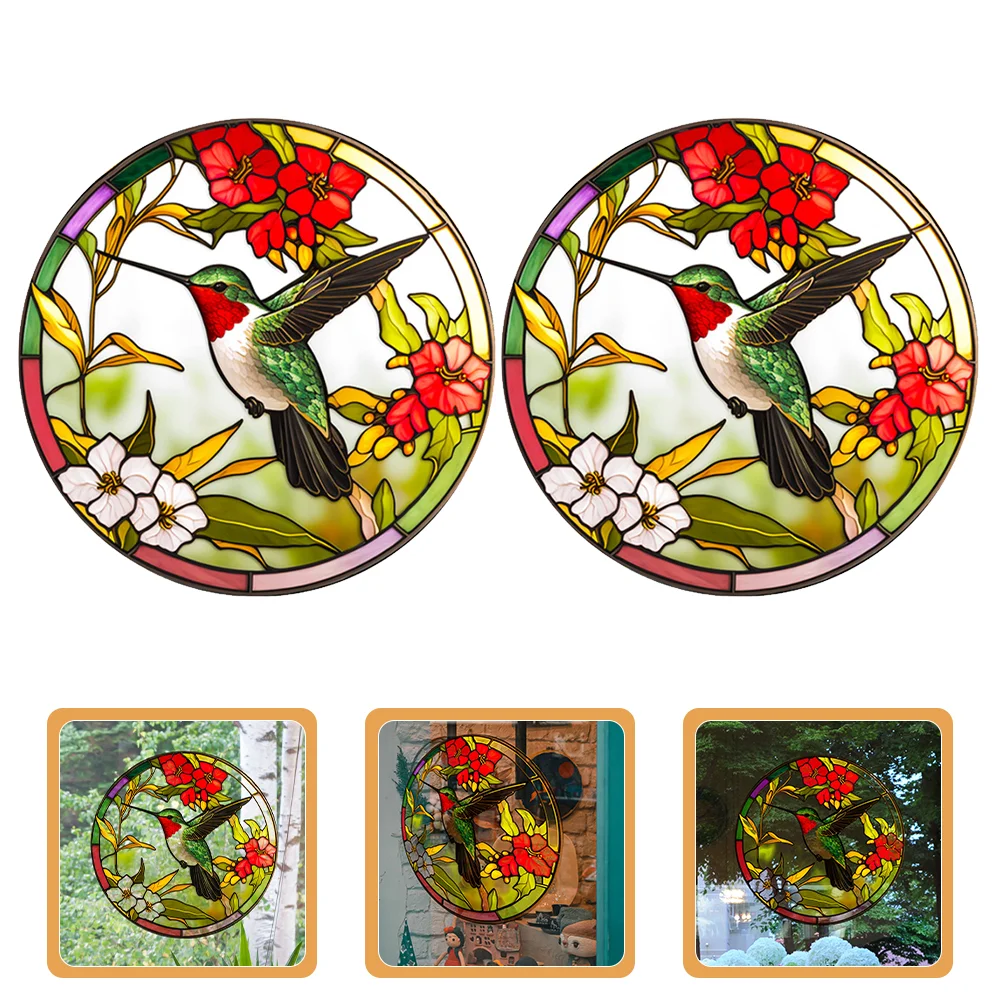 

2 Pcs Bird Decals Windows Anti Collision Sticker Static Glass Clings Stickers Delicate