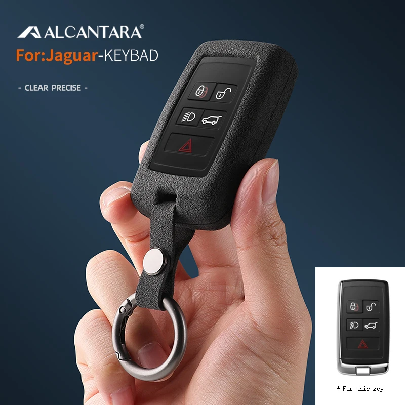 

Alcantara High-quality Car Key Case Cover Holder Key Shell Buckle For Jaguar XE E-PACE XF Keychain Accessories
