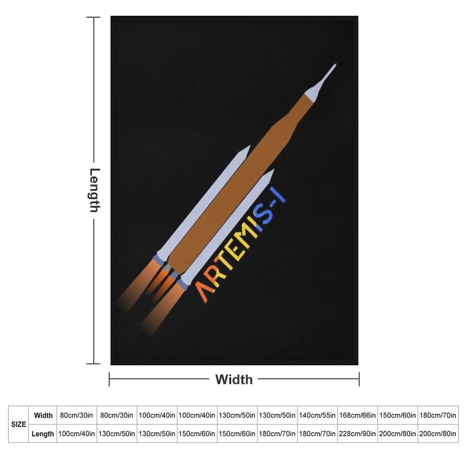 Artemis / 1 SLS - The Moon Rocket (Black Edition) Плед Одеяло Shaggy Luxury St Heavy to Sleep Одеяла