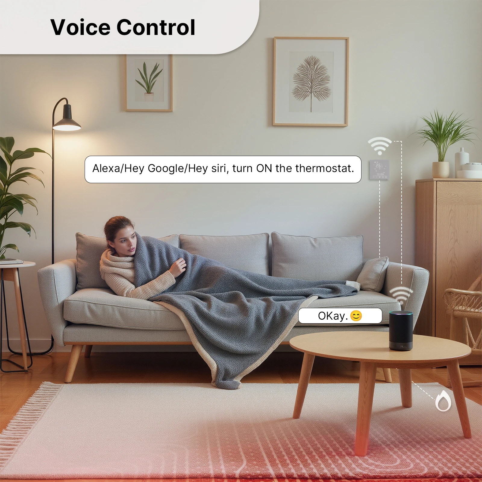 MOES Tuya Matter Wi-Fi умный термостат регулятор температуры водонагреватель