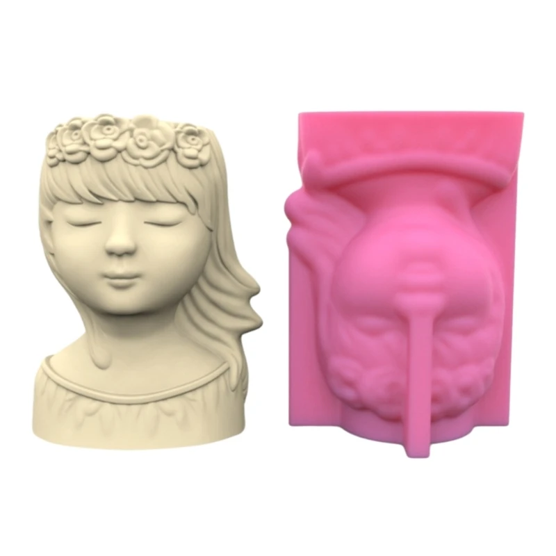 

DIY Wreath Girls Flower Pot Silicone Molds Pen Holder Epoxy Resin Mold Succulent Planter Making Tool for DIY Crafts