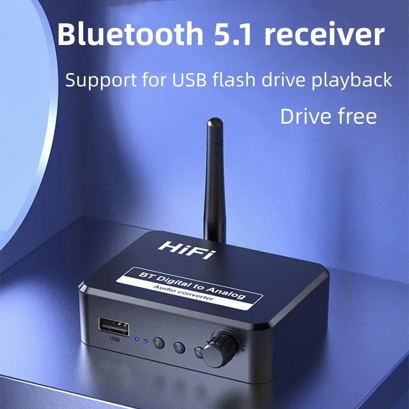 Bluetooth RCA Receiver 5.1 AptX HD 3.5mm Jack Aux Wireless Adapter Music TV Car 2RCA Bluetooth 5.0 Audio Receiver